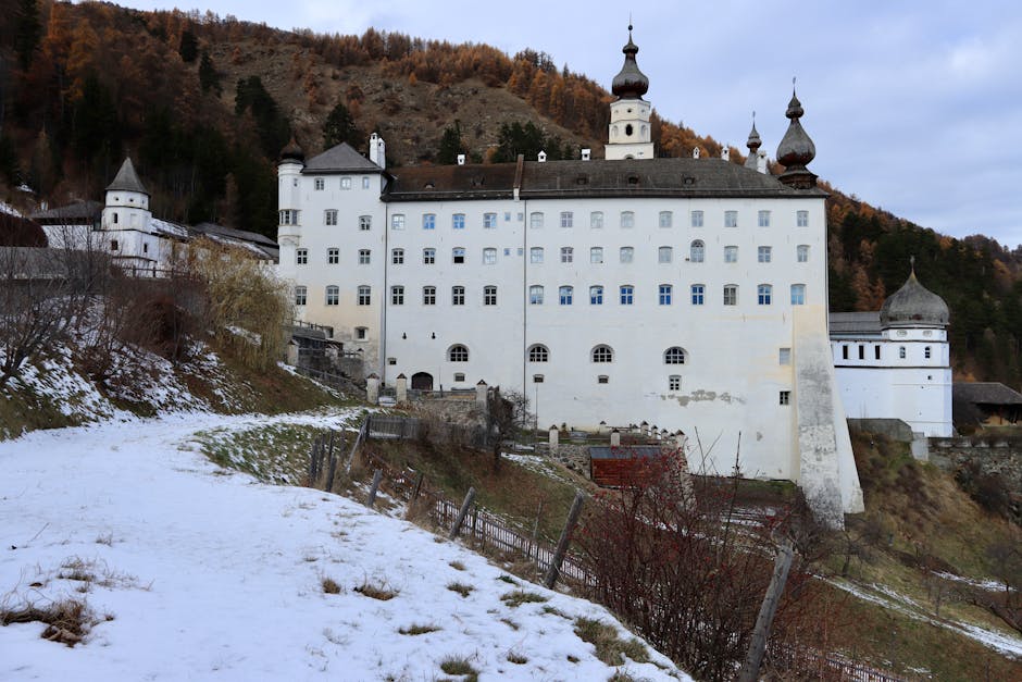 Churburg Castle in Sluderno during a snowy winter day